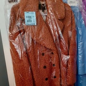 NWT J.CREW Women's Double-Breasted Teddy Sherpa Coat